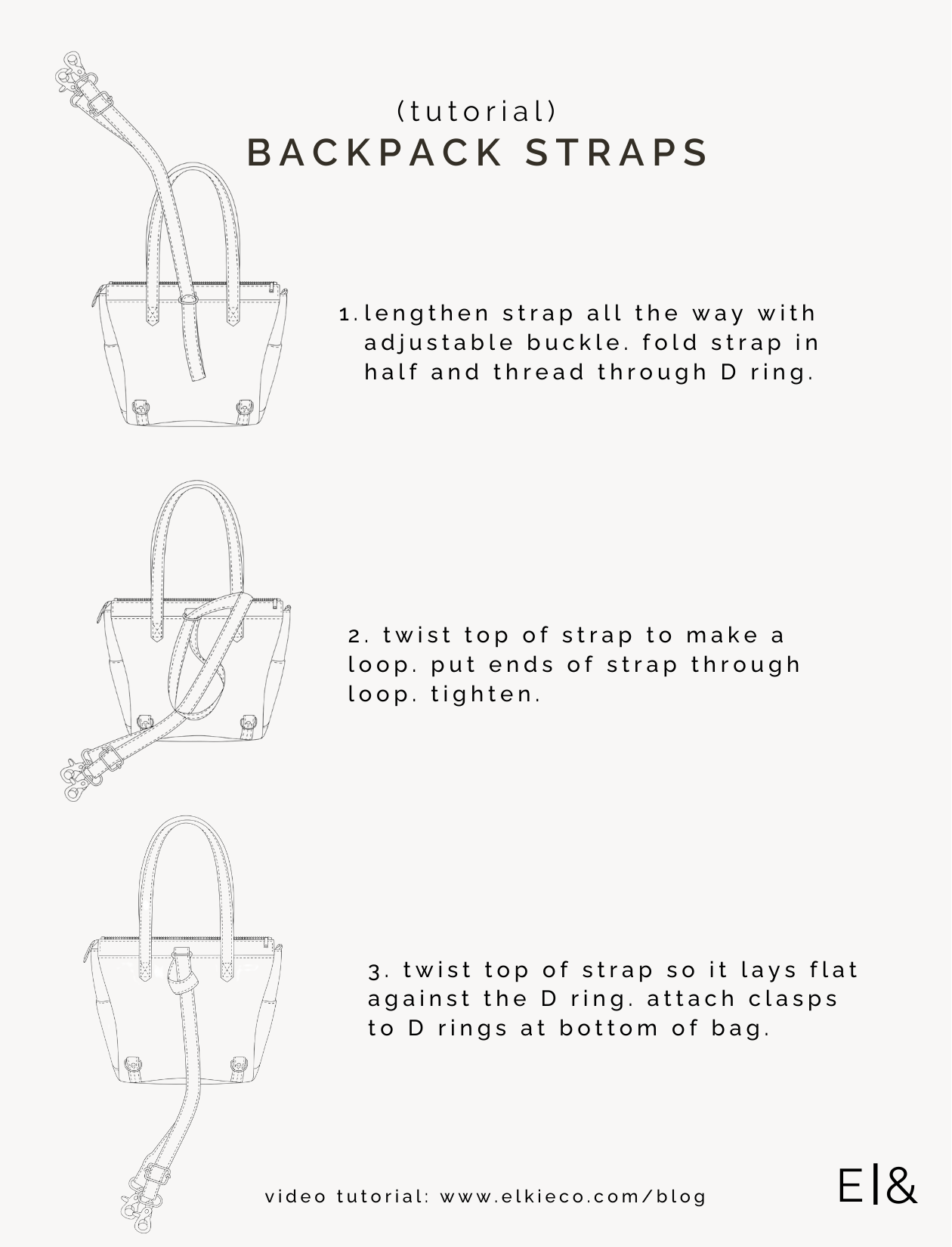 How to fold the backpack straps 