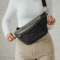 ebony leather crossby bag