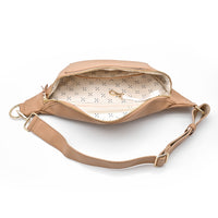 Tan Elkie fanny pack inside view