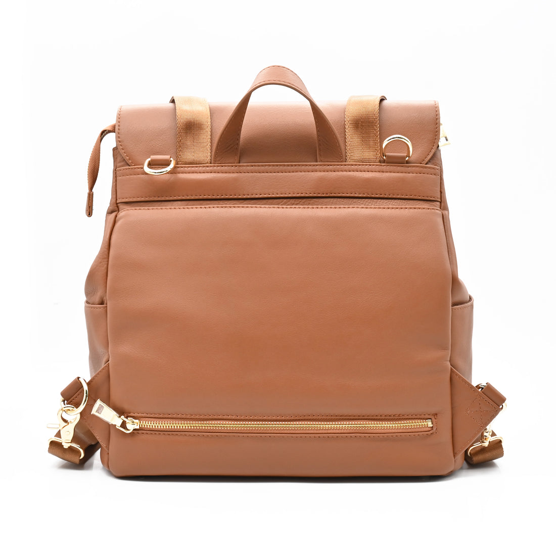 Milan leather saddle backpack back view