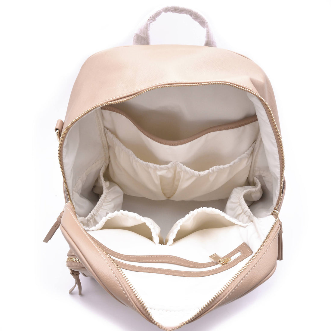 Elkie Co Aspen Midi Taupe Backpack open
