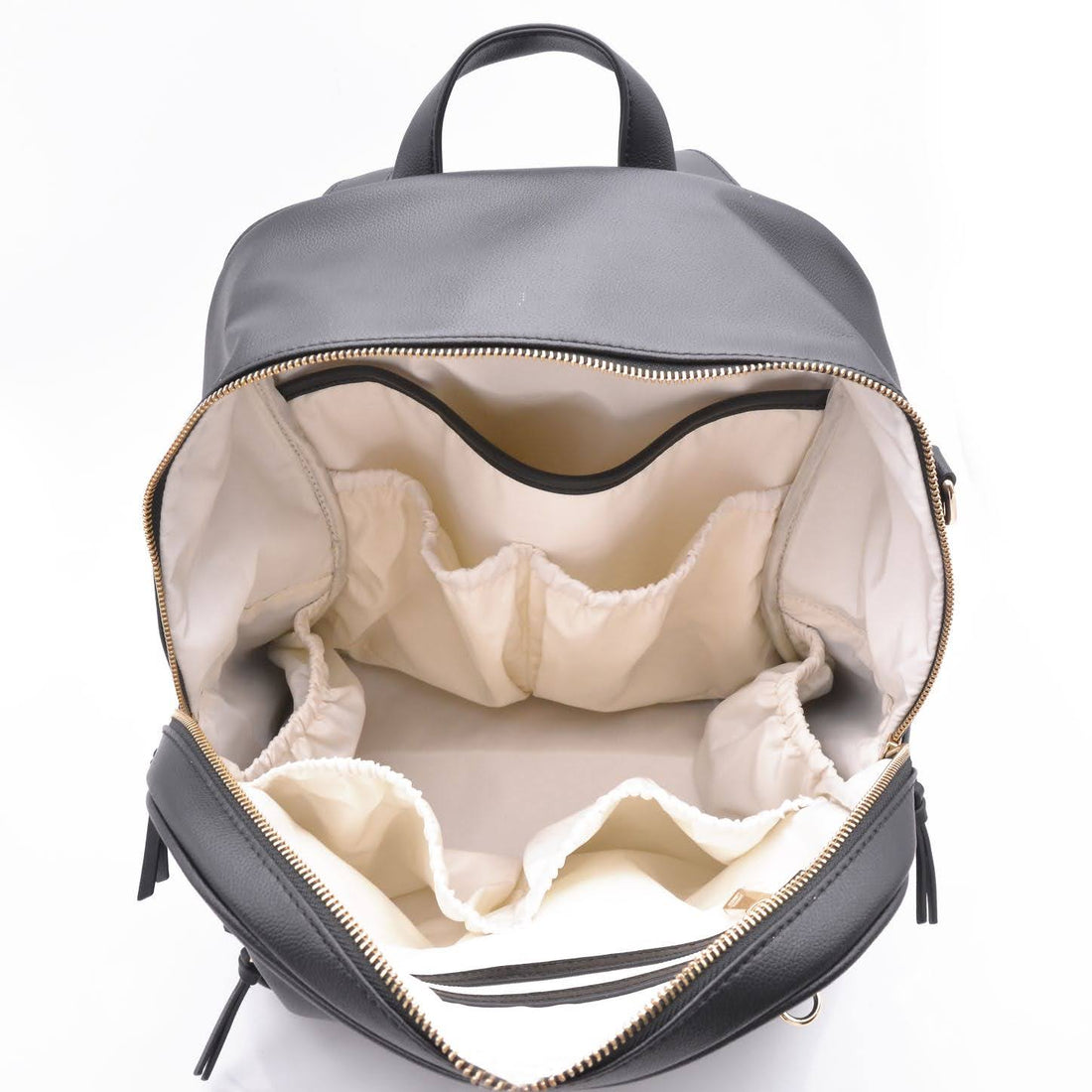 Elkie Co Aspen Midi Ebony backpack open 