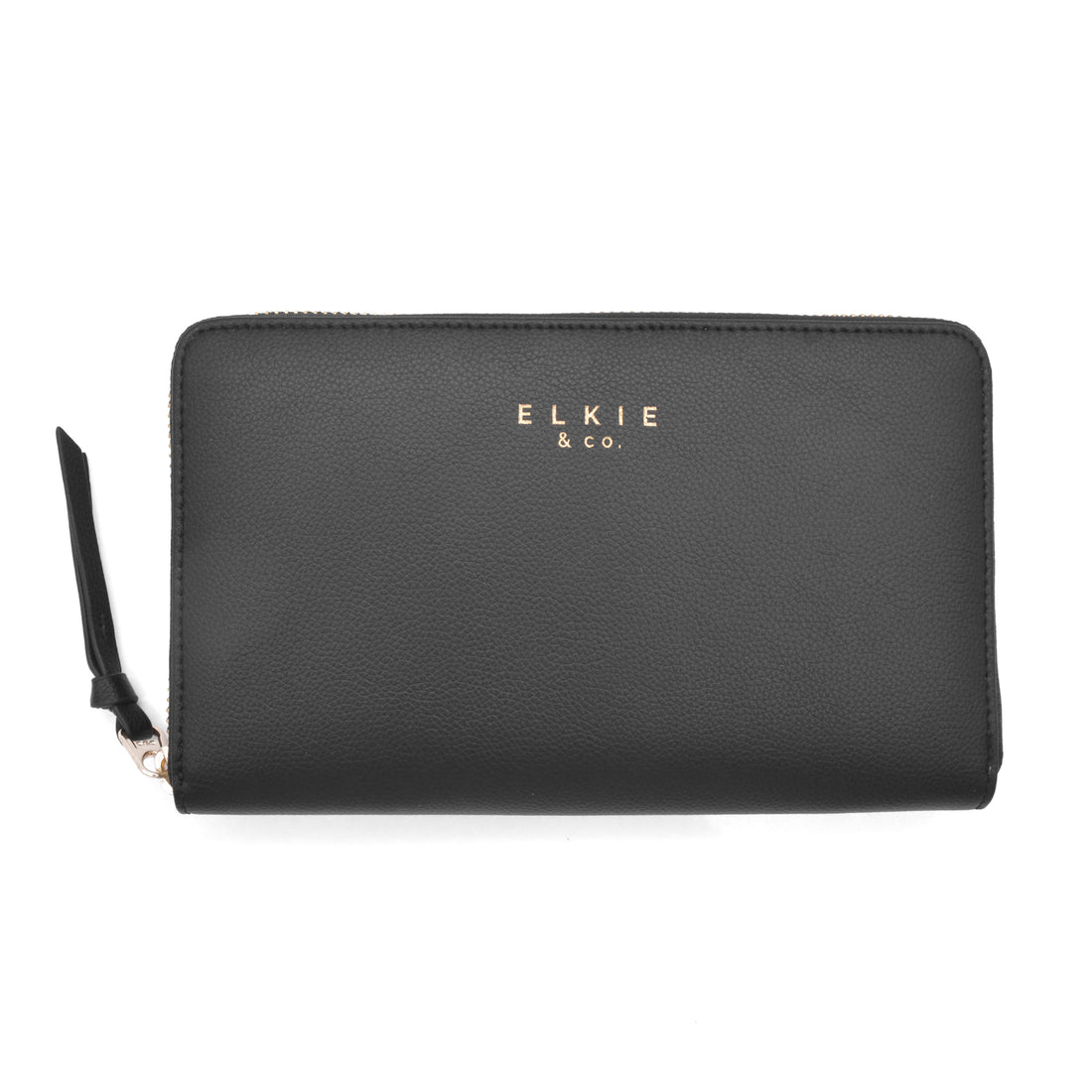 elkie ebony wallet front view on white background