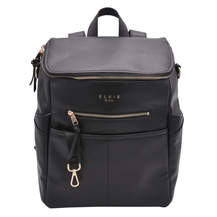 product image on white background of elkie and co ebony capri backpack