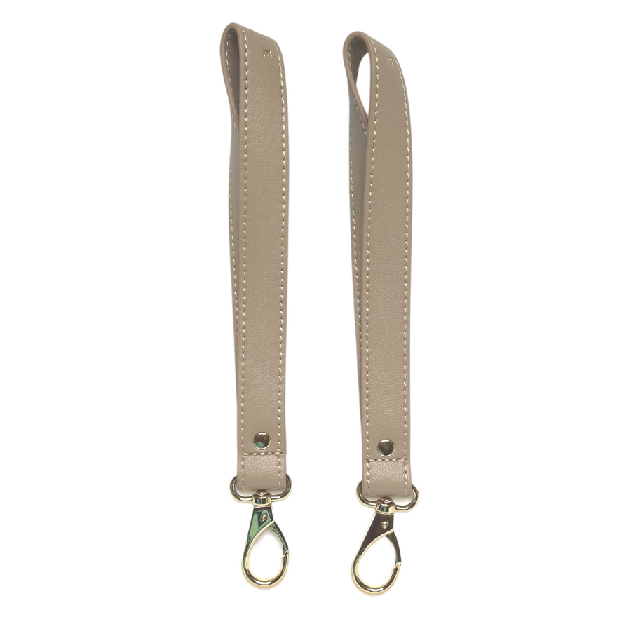 Elkie Co Microfiber Leather Taupe Stroller straps